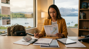 New Zealand visitors visa documents showing travel plans, financial evidence and proof of genuine temporary visitor intentions.