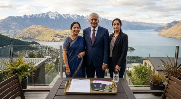 New Zealand visitors visa for parents visiting family in 2026 with supporting travel documents and an invitation letter.
